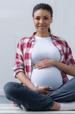 Pregnant Woman in White shirt